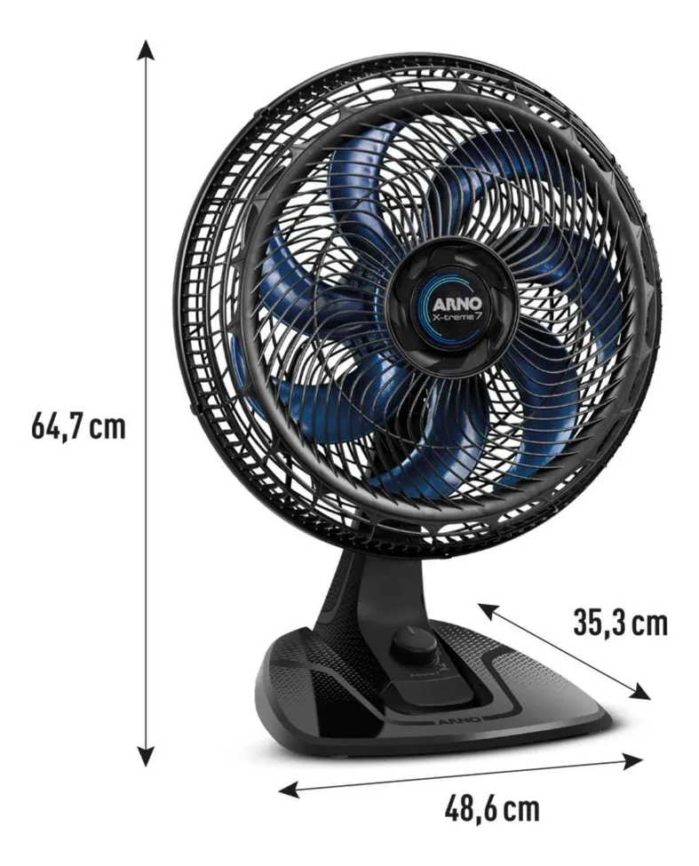 Arno X-treme 7 VE70 ventilador de mesa 40cm no modo potência extrema refrescando o quarto_3